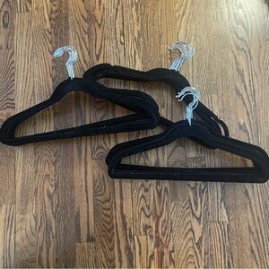 Black Velvet Flocked Hangers Set of 30
